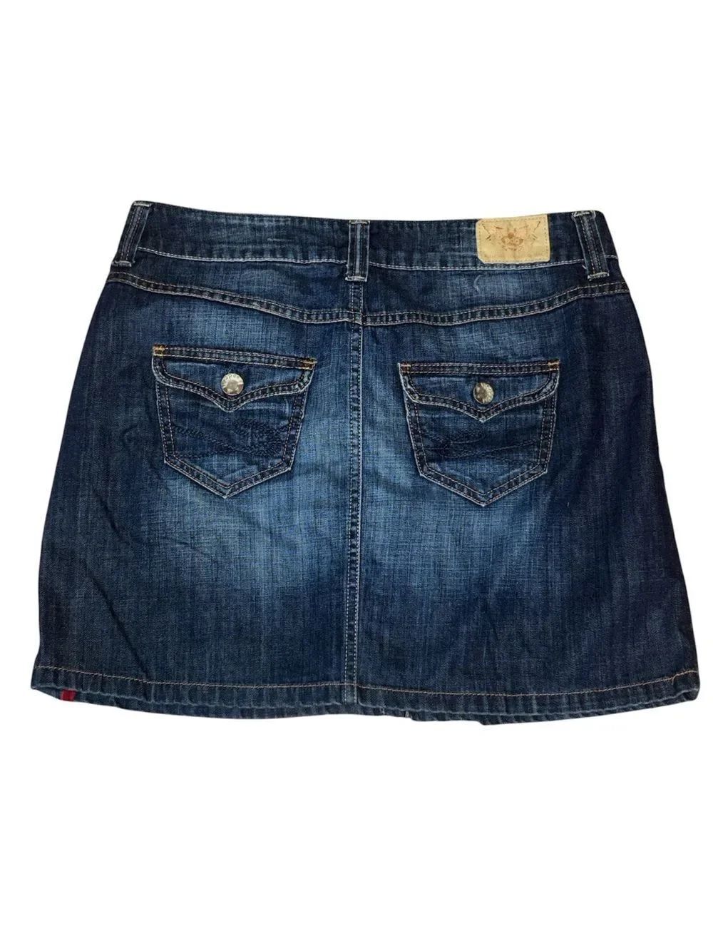 DC by Esprit Vintage Low Rise Dark Wash Denim Mini Skirt, Jean miniskirt, 10